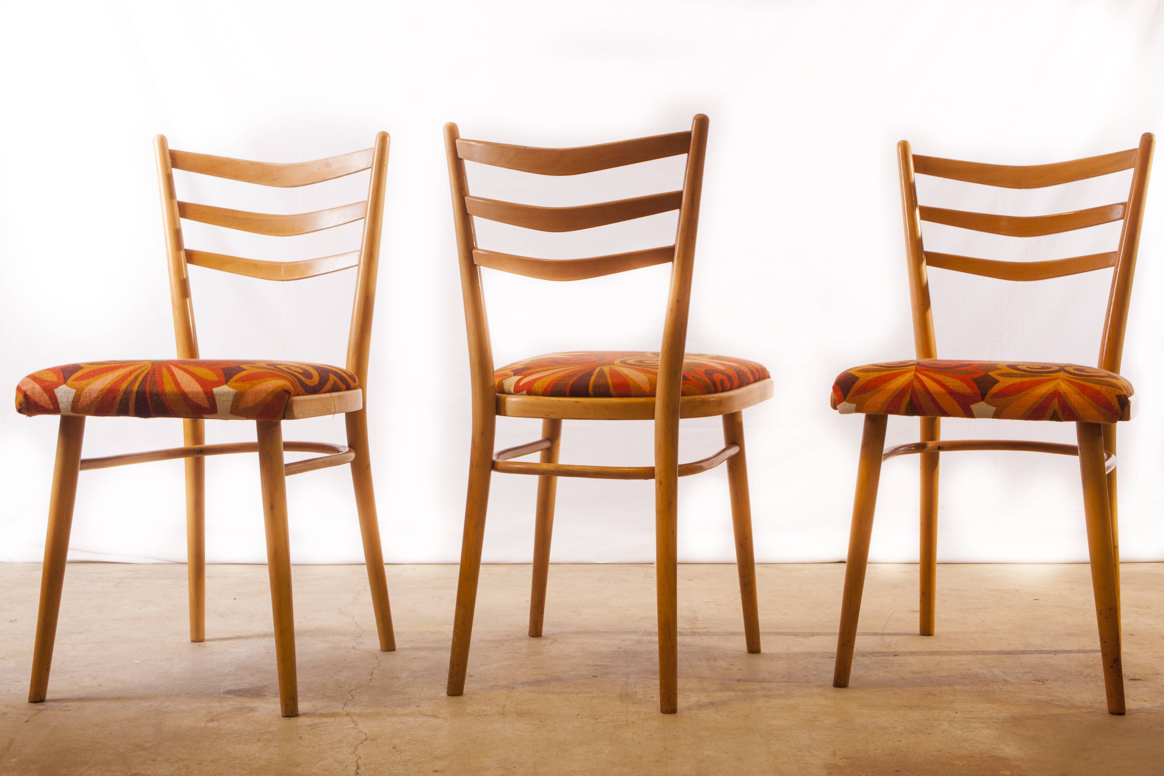 Set of 3 chairs Thonet 1960