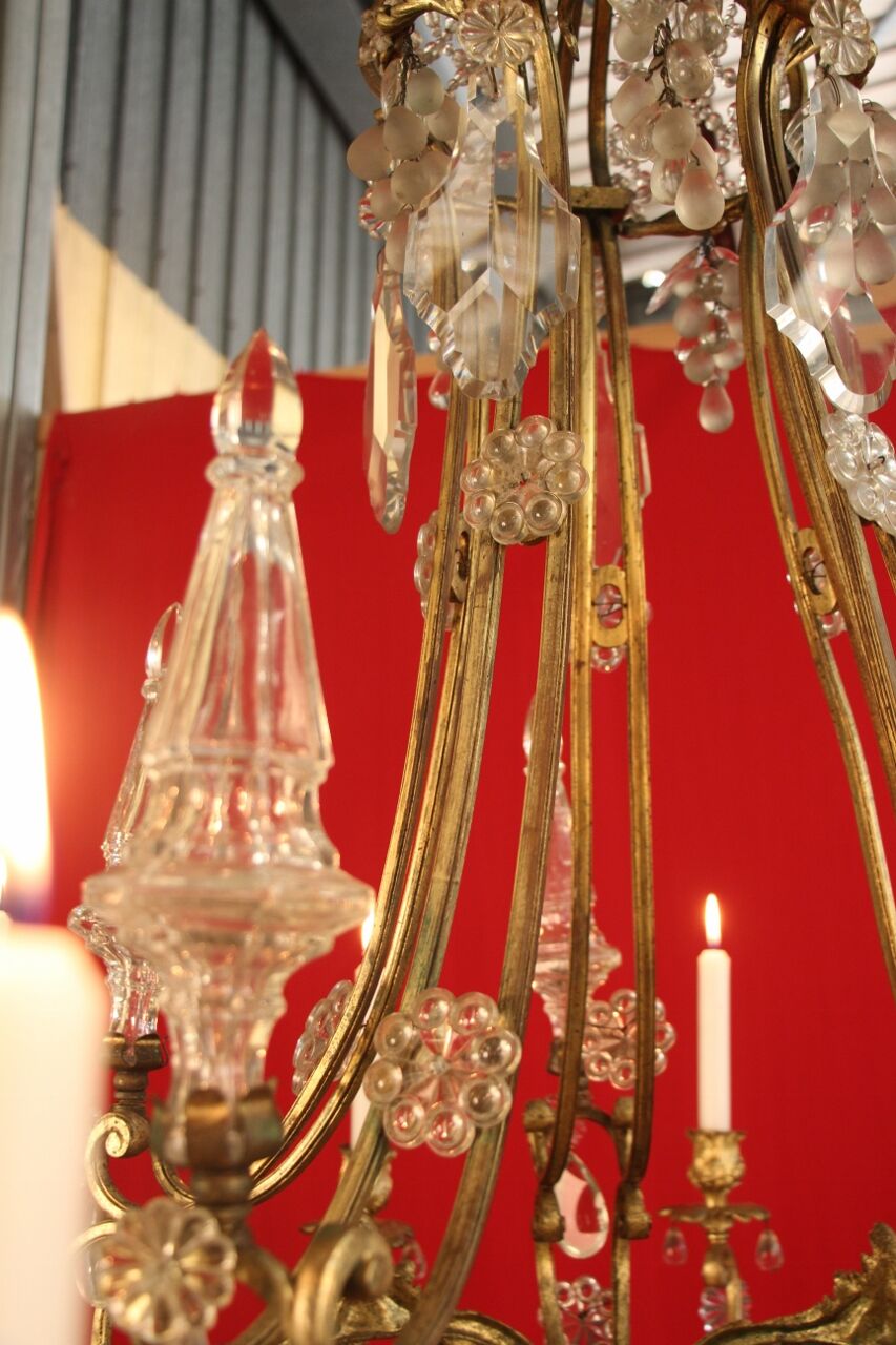 Bronze lustre and crystal 19th