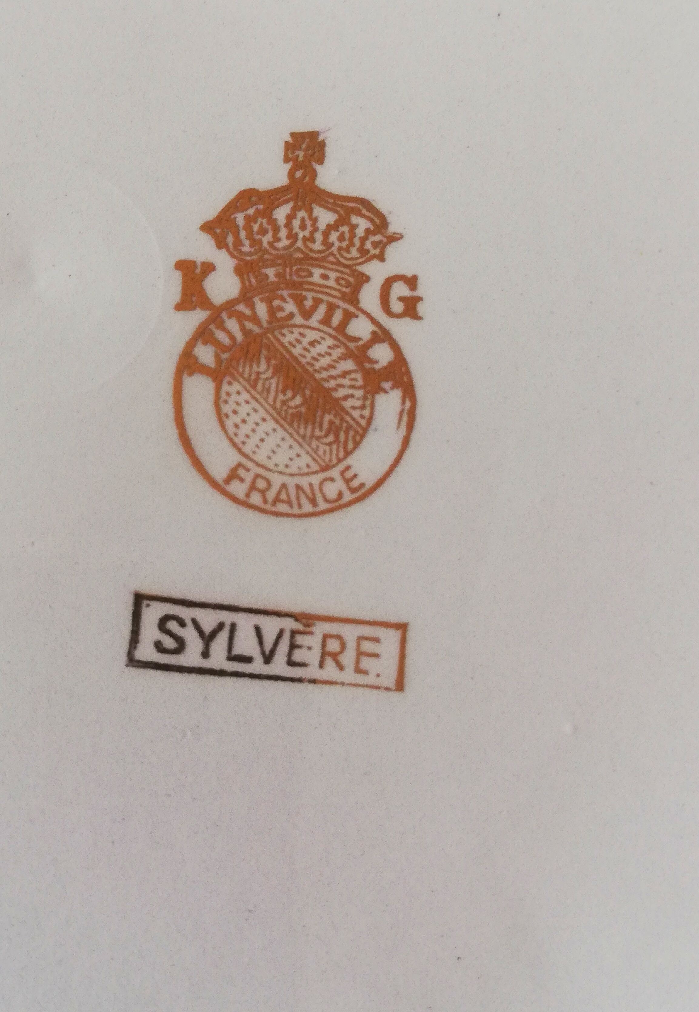 Set of 8 flat plates Lunéville model Sylvère