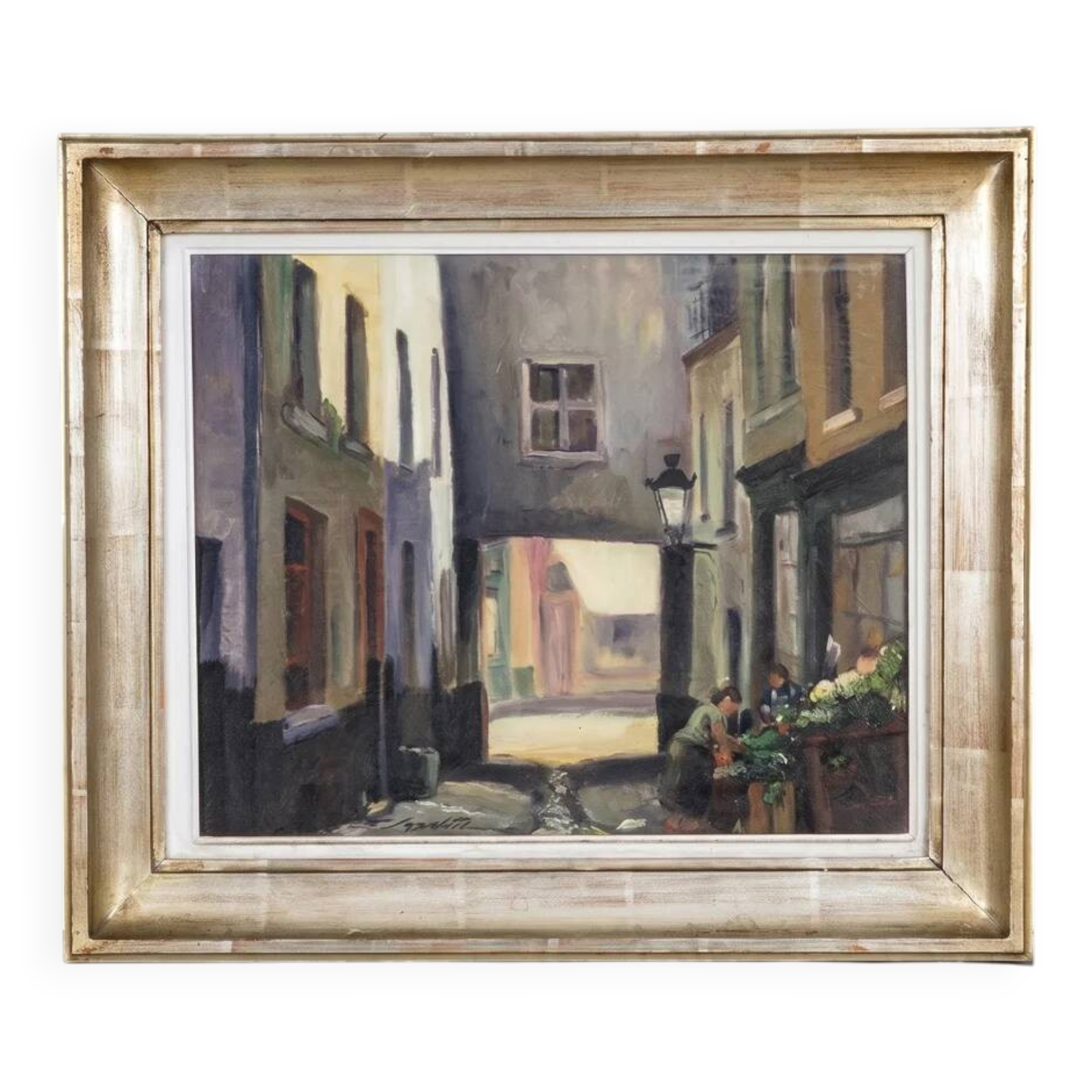 Street scene painting in Brussels