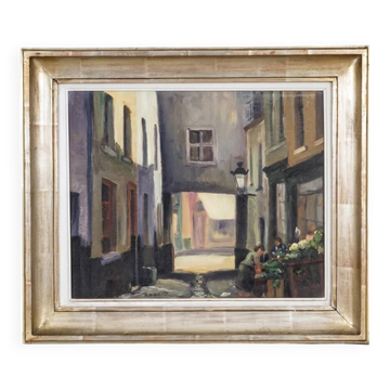Street scene painting in Brussels