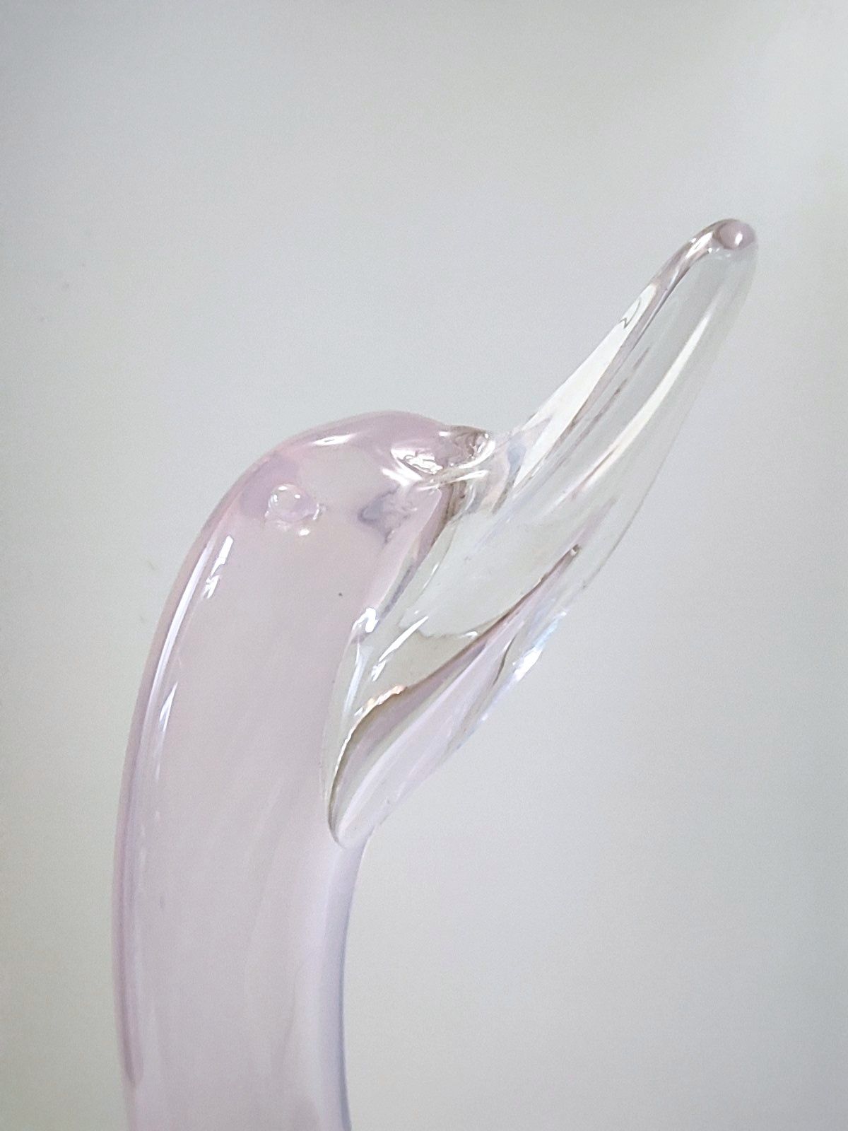 Pink Sommerso Murano glass swan by Elio Raffaeli, Italy