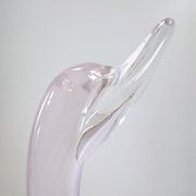 Pink Sommerso Murano glass swan by Elio Raffaeli, Italy