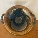 VALLAURIS Ceramic Brown & Blue Vintage Centerpiece
