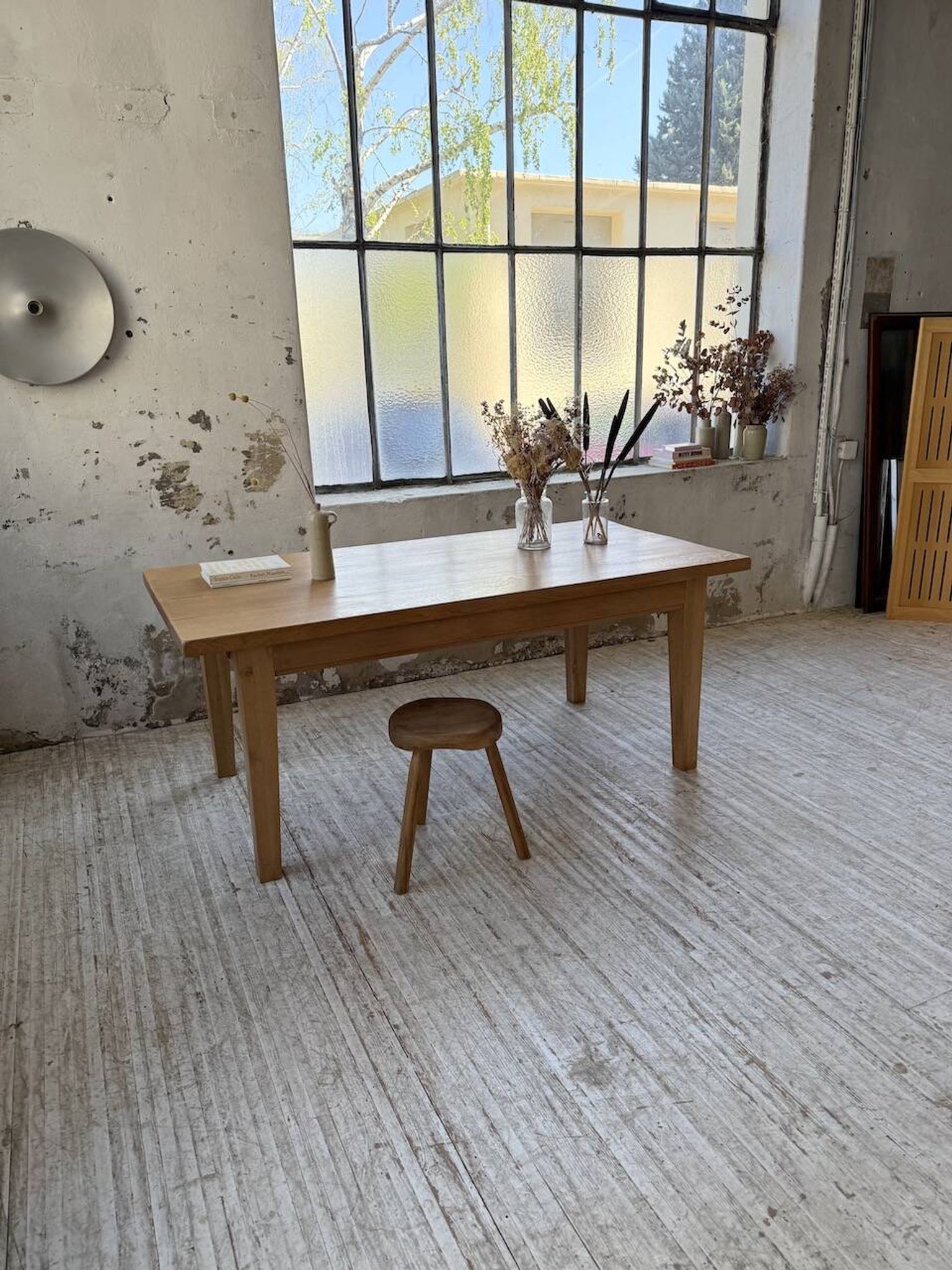 Table de ferme extensible en chêne massif