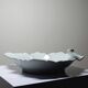 Celadon porcelain vine leaf dish by L. Michelaud, Limoges, 1930-50.