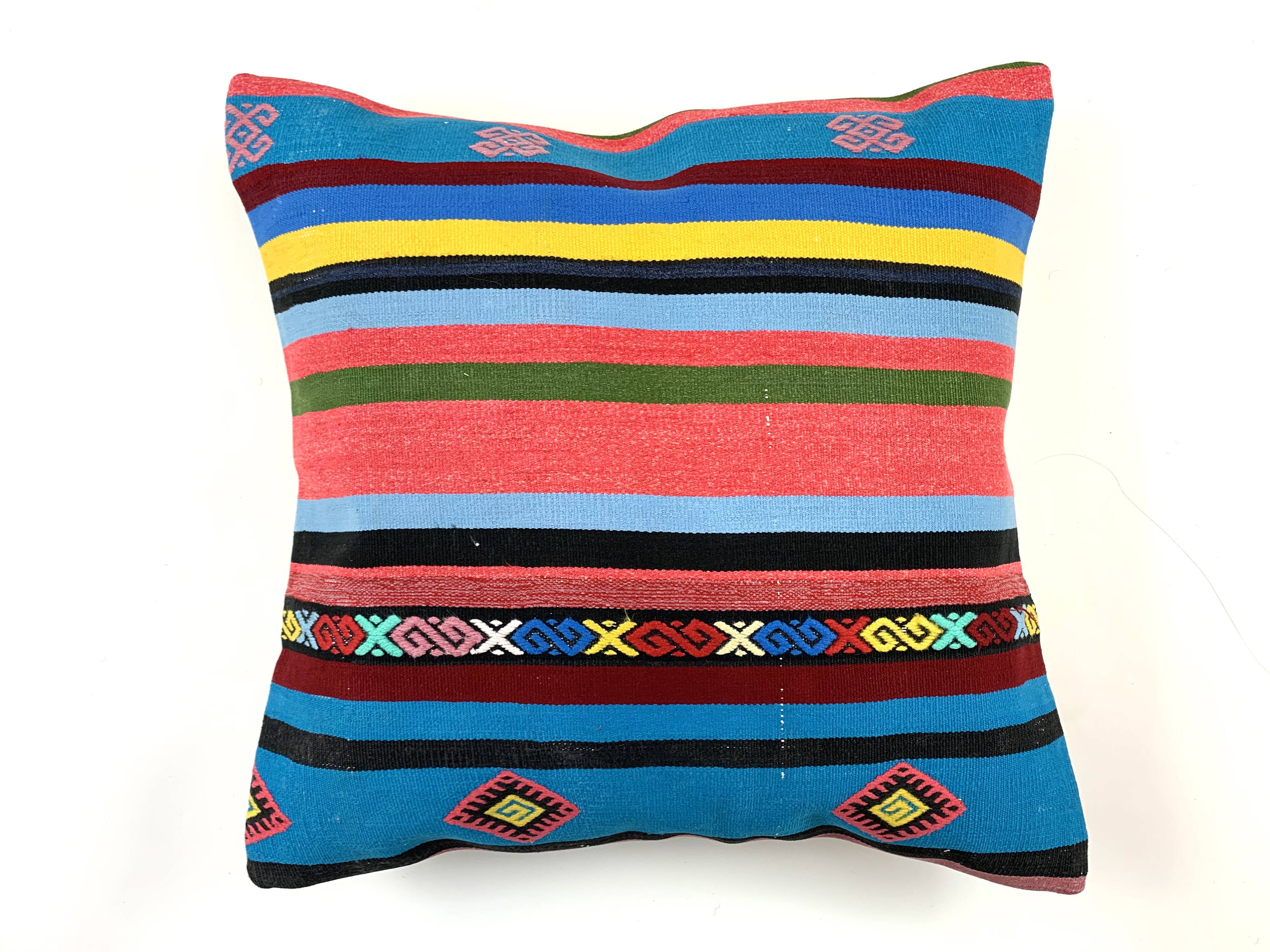 Vintage turkish kilim cushion cover 55x55 cm