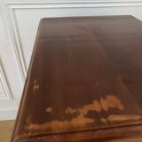 Nightstand, vintage side table with a drawer and a low shelf in solid wood