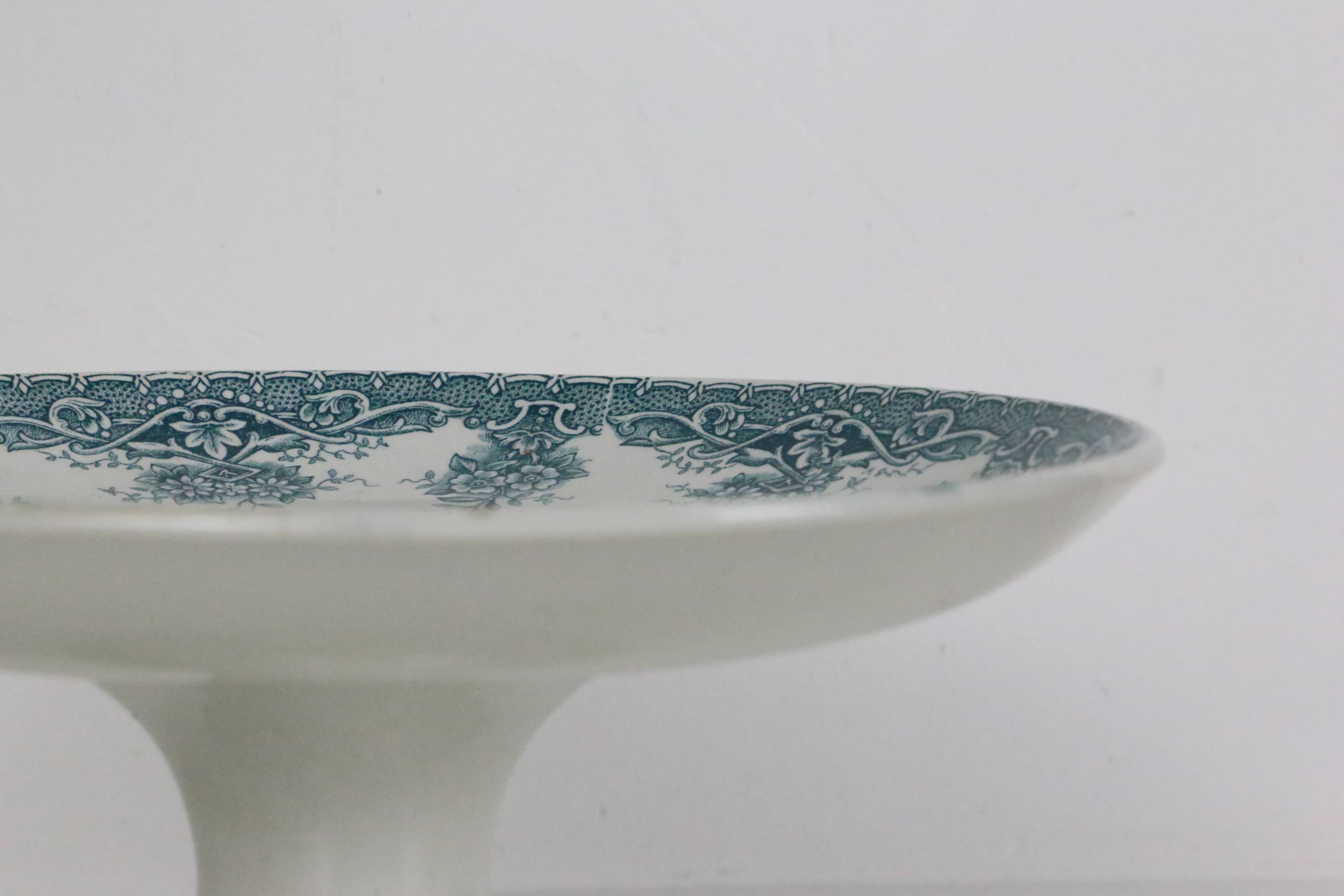 Old ceramic compote bowl, Prima de Saint Amand model, French manufacture, late 19th century