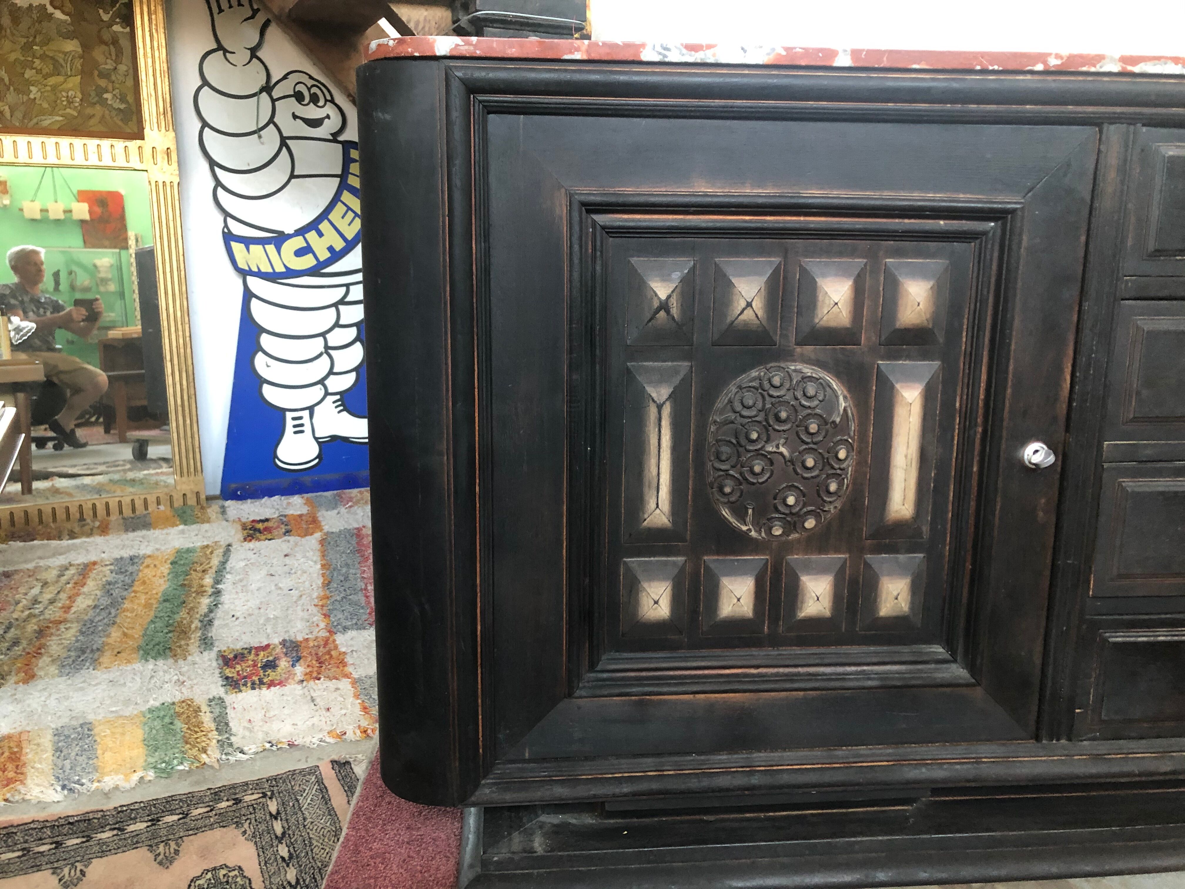 Blackened wooden sideboard of the 1950s