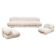 Midcentury White Wool Soriana Sofa and 2 Armchairs By Tobia Scarpa for Cassina