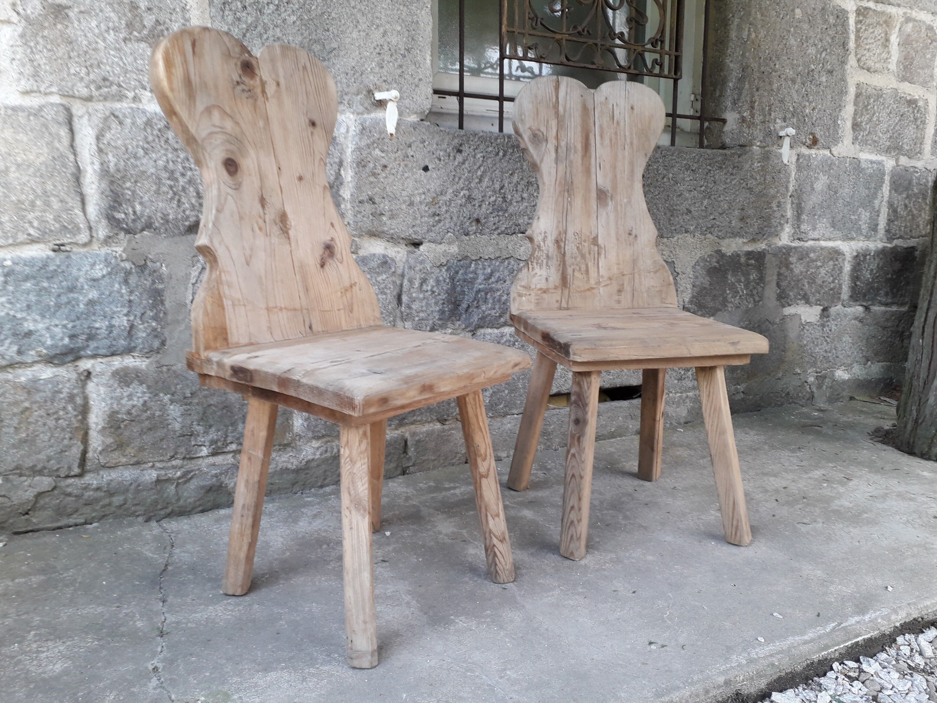 Pair of brutalist chairs