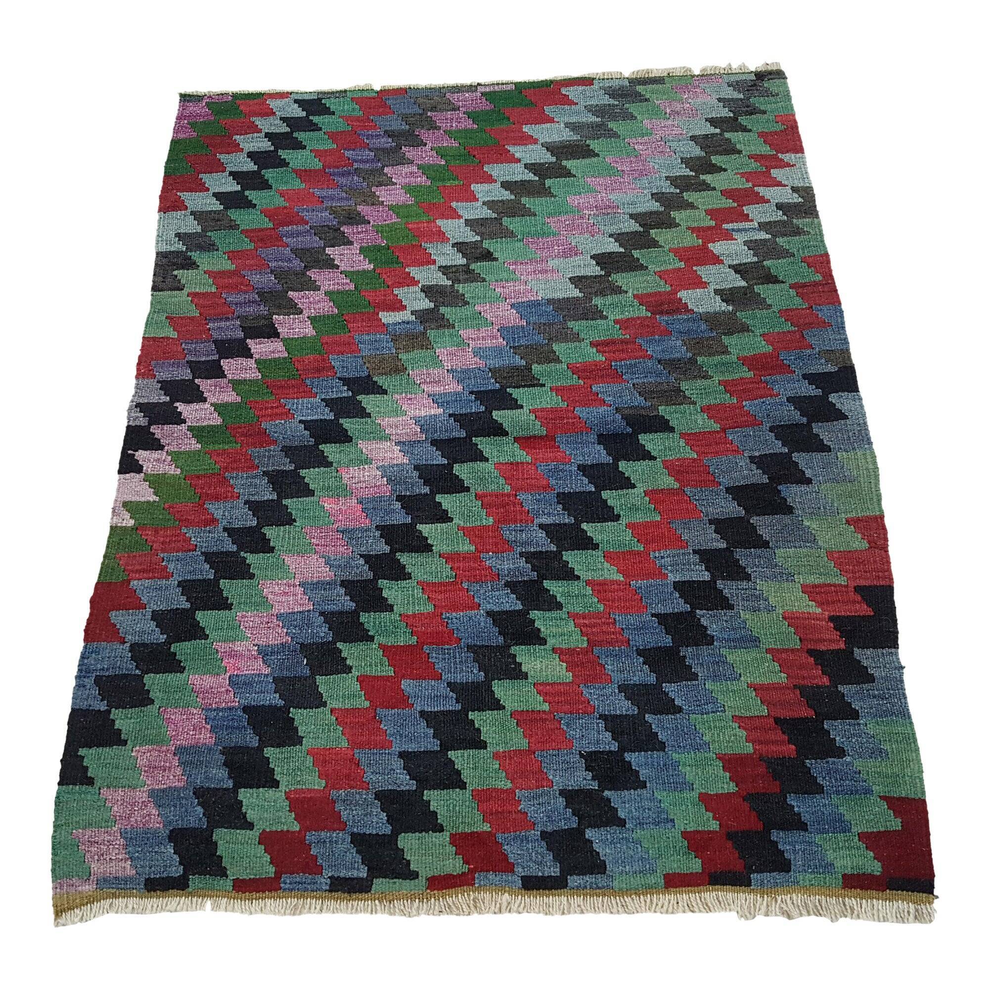Vintage Turkish kilim, handwoven, 86x108 cm.