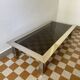 Rectangular coffee table in chrome steel and smoked glass from the 70s
