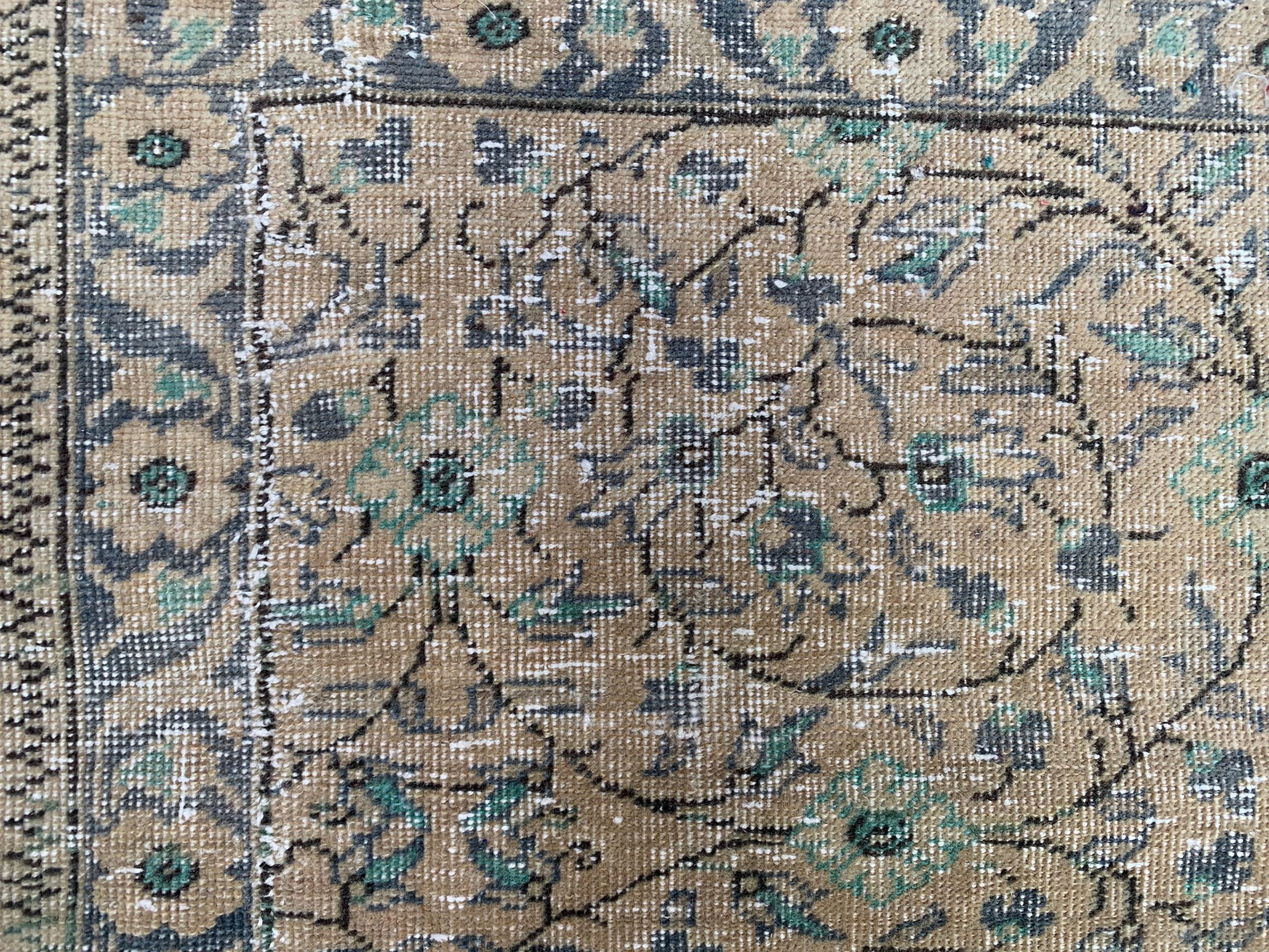 Vintage Turkish Rug 289x193 cm, Tribal Wool Carpet Large