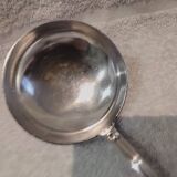 2 Silver-plated soup and sauce ladles with rocaille ribbon decoration