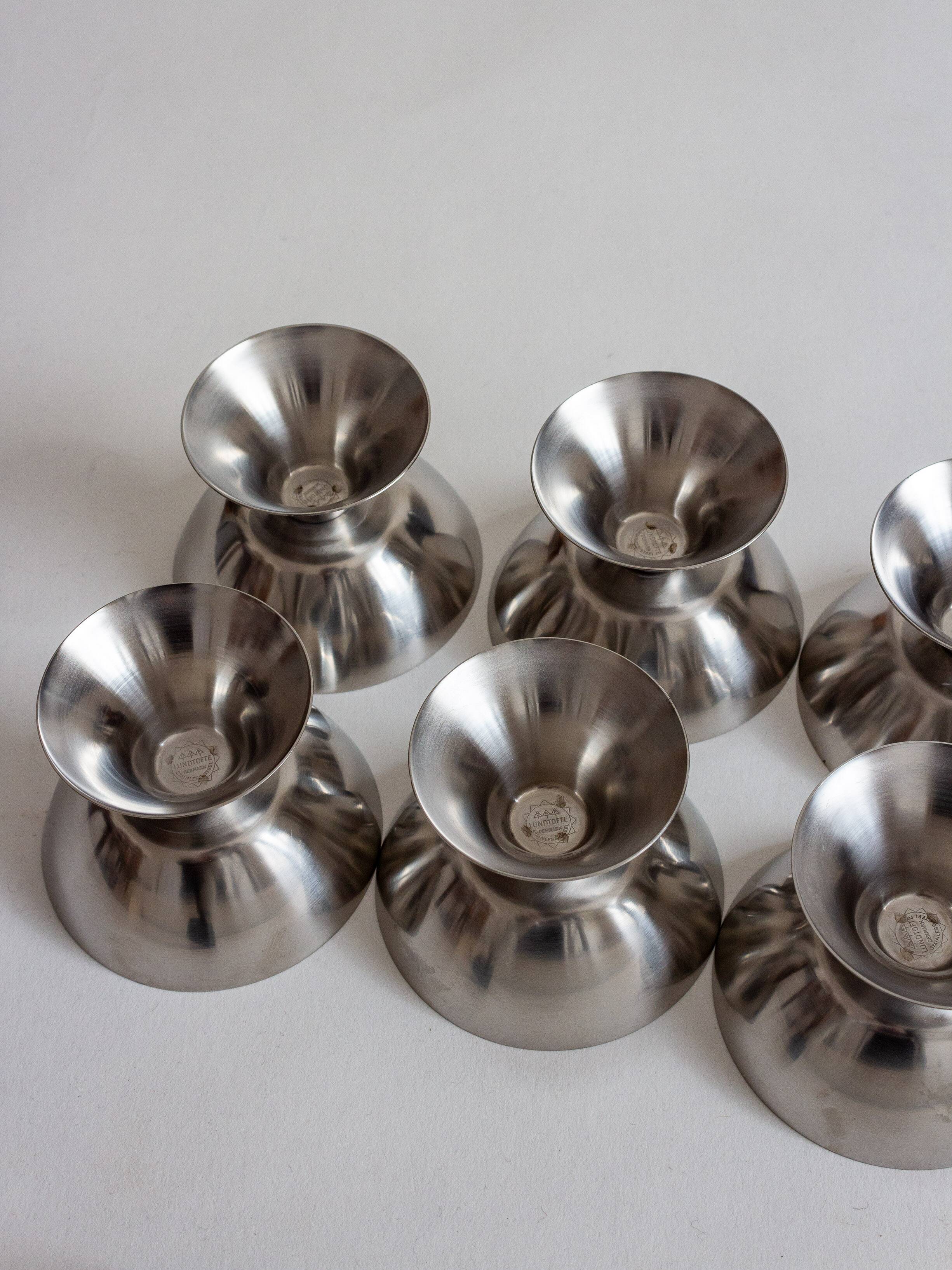 Set of eight ice cream cups, Lundtofte Denmark, 1960s