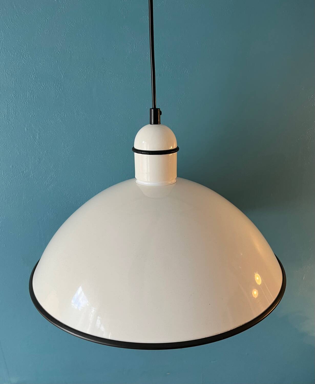 Large metal pendant light from the 80s