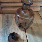 Carafe Bottle in smoked glass Art Deco old vintage dp 082201