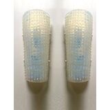 Set of Two "Crocodile" Opalino Murano Glass Wall Sconces