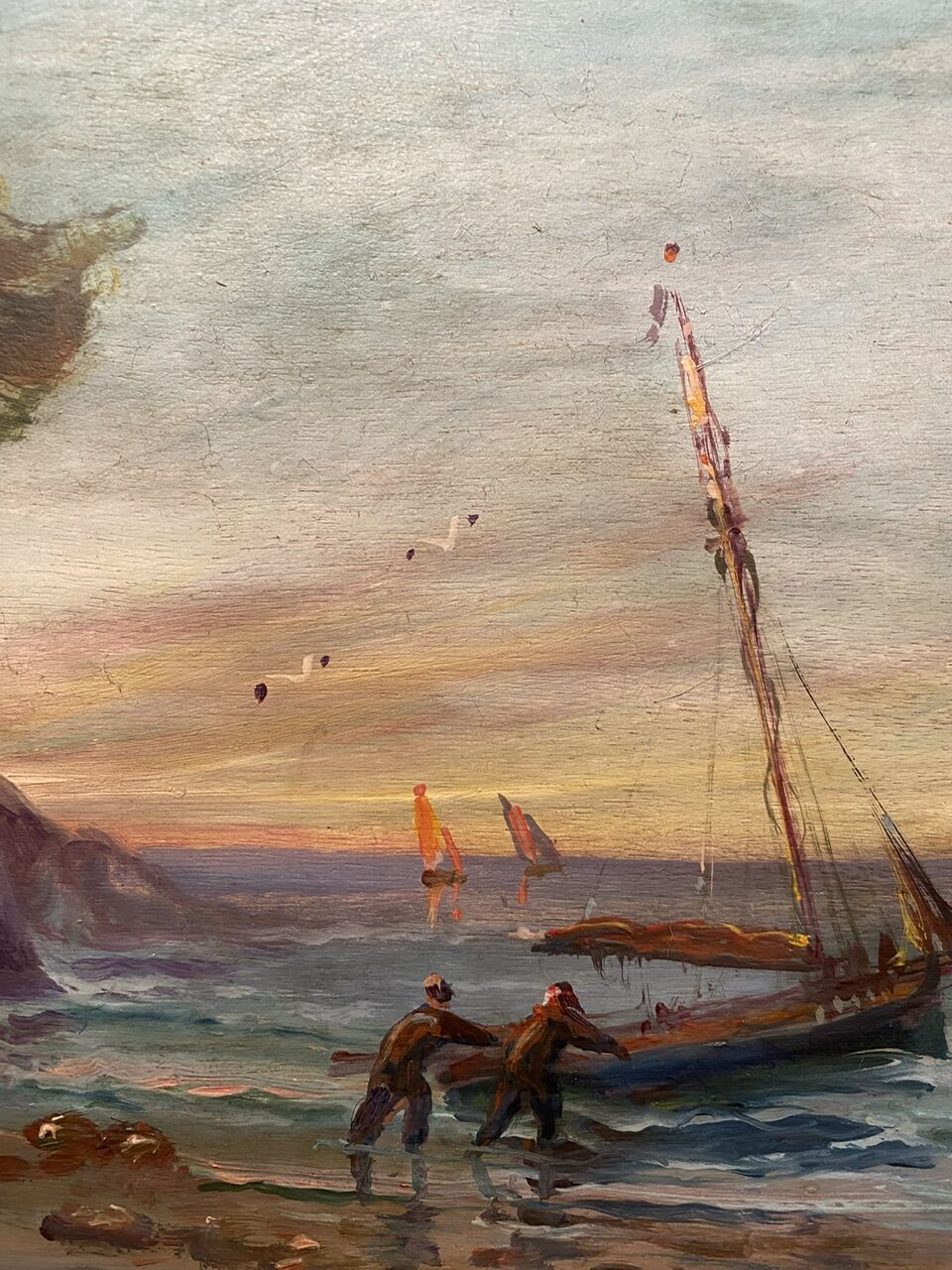 Old painting, Marine, signed, XX century