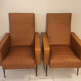 Pair of vintage leatherette armchairs from the 1960s