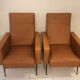 Pair of vintage leatherette armchairs from the 1960s