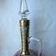 Art Nouveau ewer decanter, gilded glass and violin enamelled with daisies