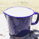 Blue pitcher in enamelled metal