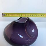 Vase verre bicolore parme