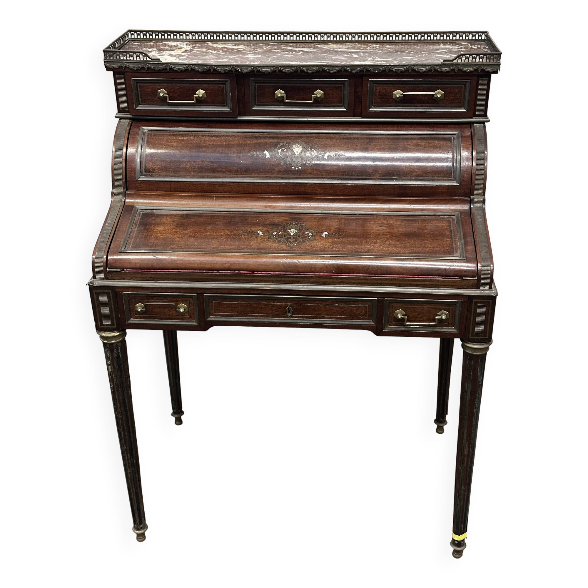 Secretary - Bonheur du Jour with pearly Louis XVI style system