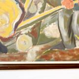 Huile sur panneau suédoise « Bûcherons »