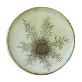 Dish in sandstone enamelled Huguette Bessone in Vallauris