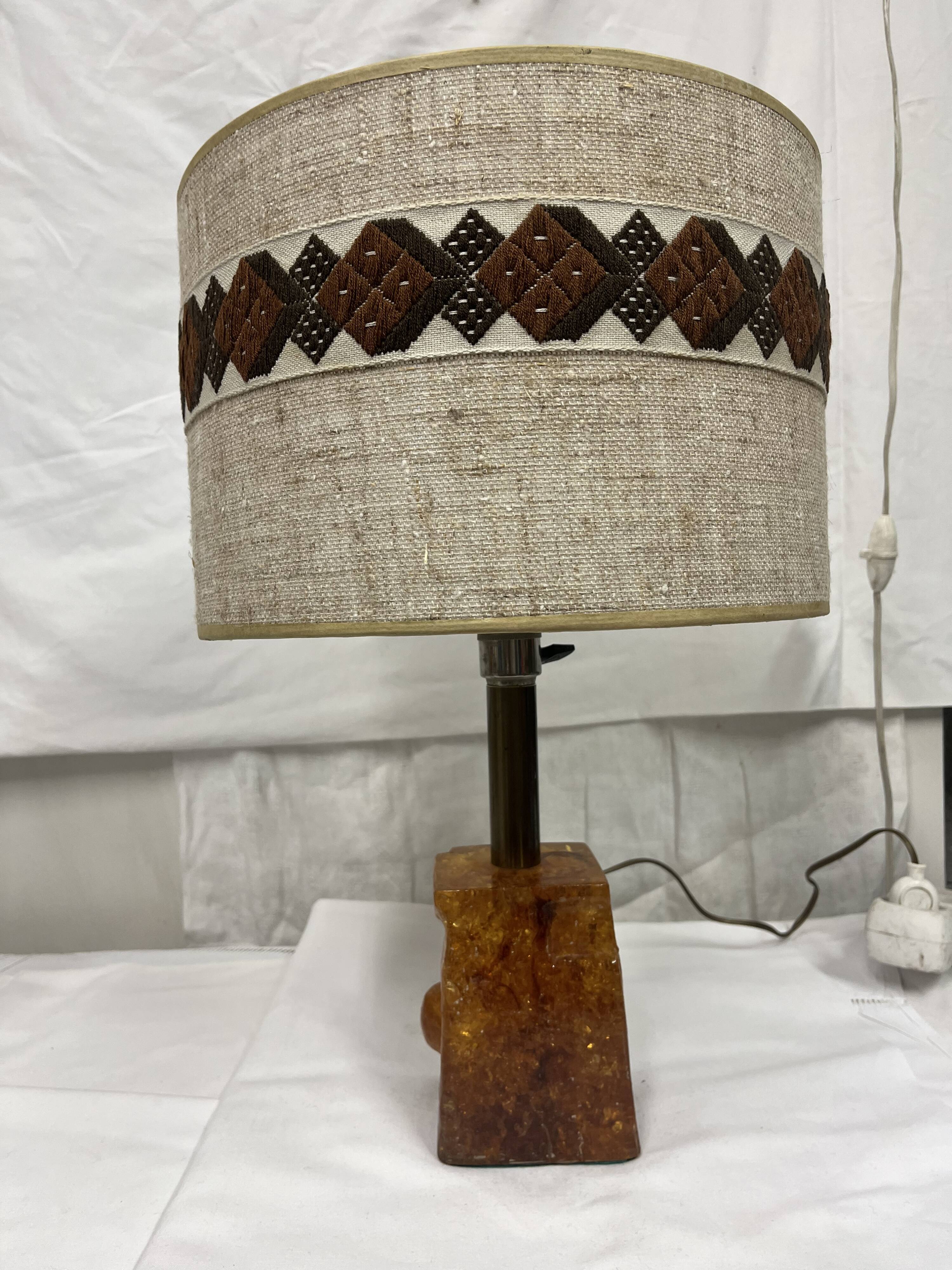 vintage fractal resin lamp 60s/70s