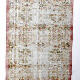 5x8 Pale Red & Cream Floral Pattern Vintage Rug, 144x250Cm