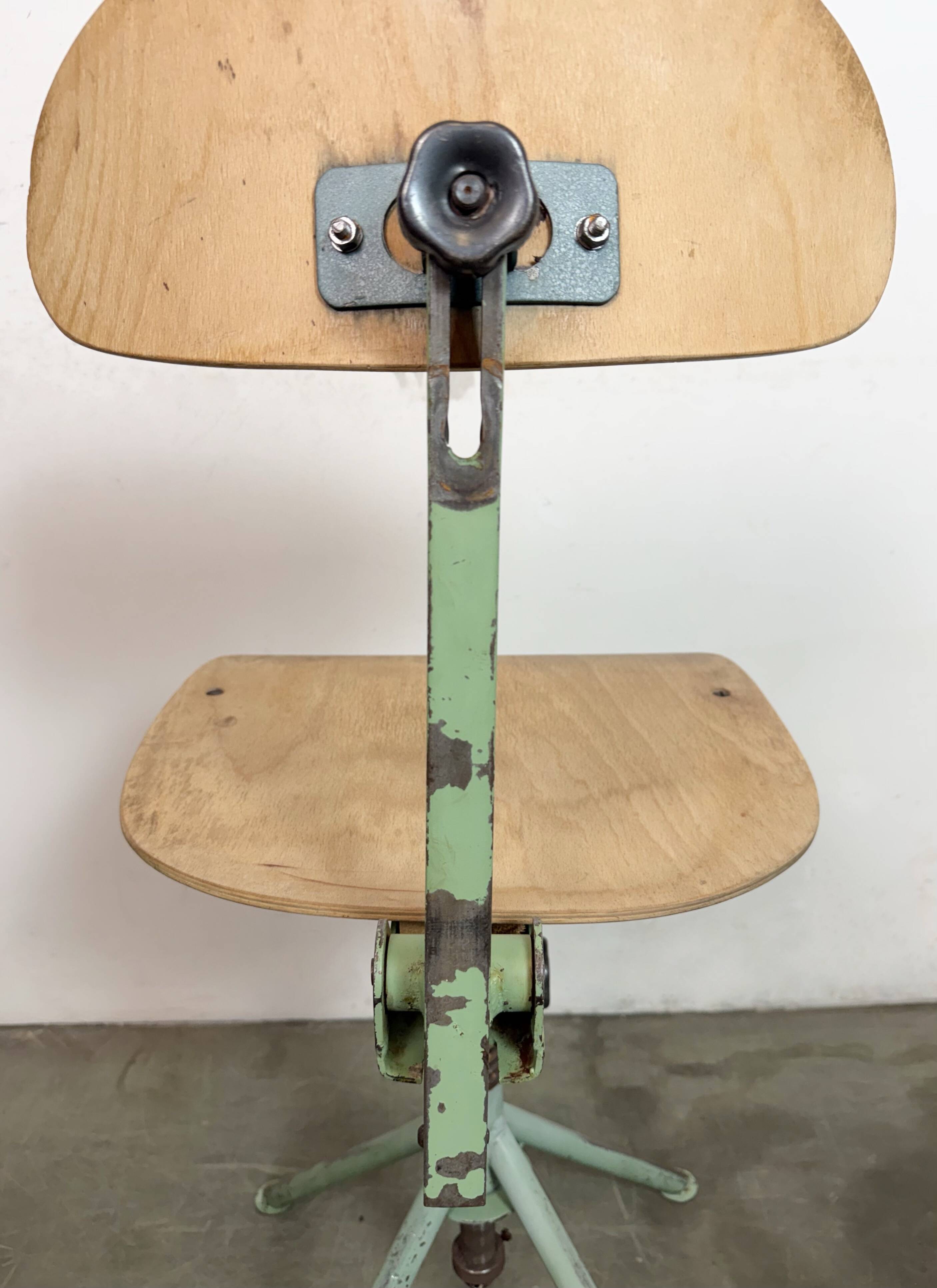 Green Industrial Workshop Chair, 1950s