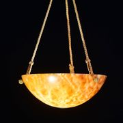 Art Deco great design brown alabaster chandelier, 1940s