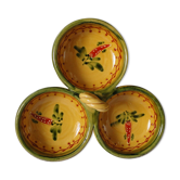 Vallauris ceramic aperitif or other serving dish with 3 compartments