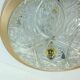 mid century ceiling LAMP flush mount textured glass and aluminum 1970s