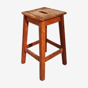 Tabouret d'atelier en bois Manufrance vintage