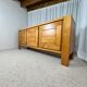 Large French sideboard in solid elm, 1970, attributed to Atelier Chauvin.
