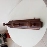 Old wall coat rack in solid oak, early 20th century