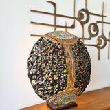 Vintage rattan table lamp 'Boho chiq' XL