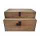 Two boxes clear solid wood patinated early 20th century