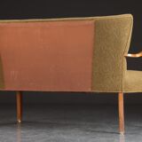 Beech wood sofa with curved armrests, 1940s/50s
