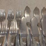 11 fish cutlery 23p silver plated metal goldsmith Cailar Bayard shell