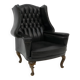 Georgian Style Rare Original Chesterfield Leather Armchair, 1950s
