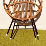Pair of lounge rattan armchairs by D. Van Sliedregt / R. Noordwolde. Vintage