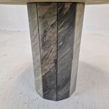 Round italian marble coffee or side table, 1980's
