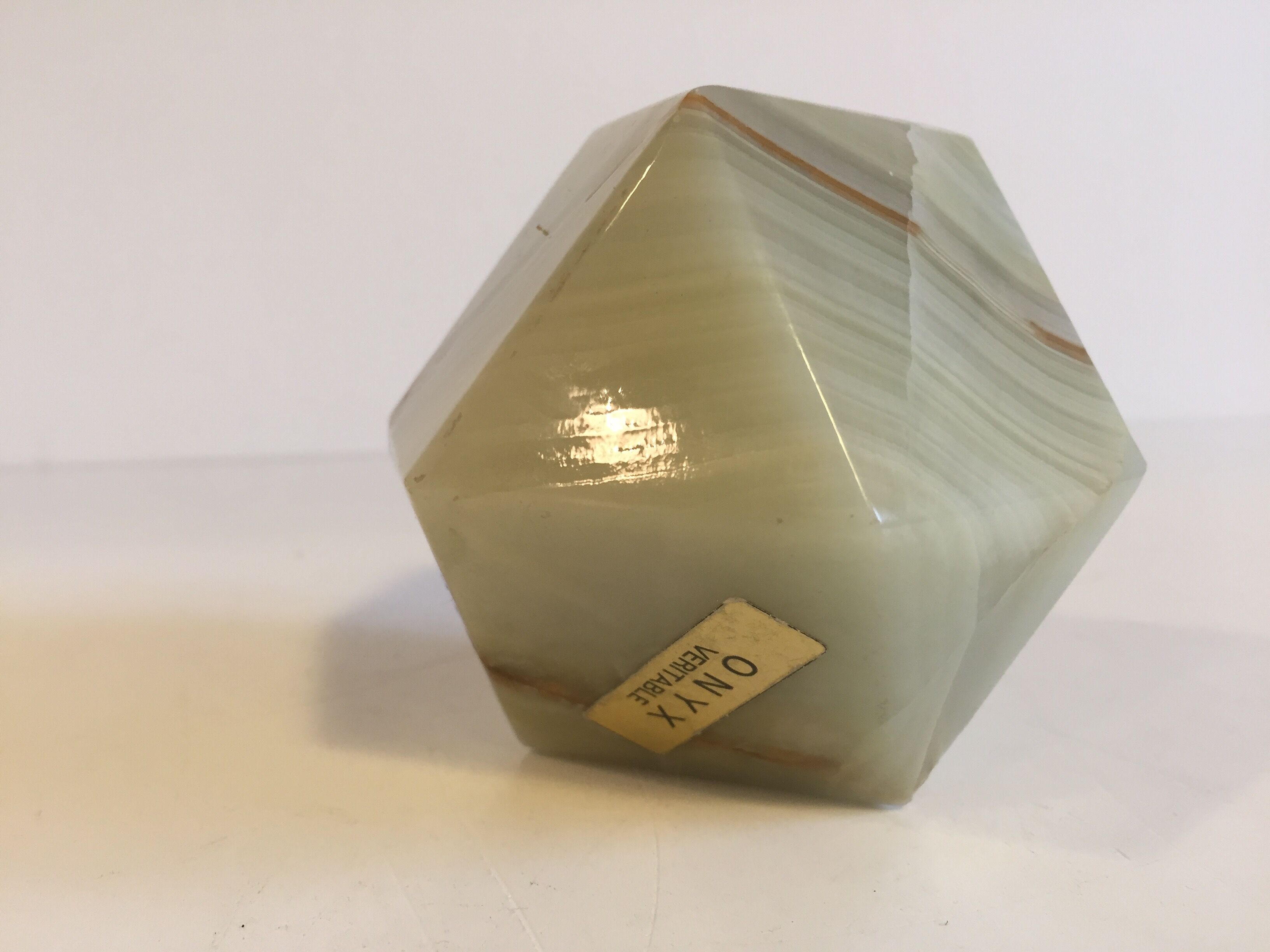 Presse papier en marbre d'onyx vintage